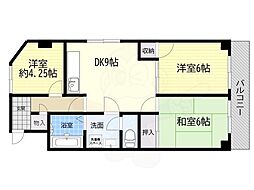 ジョイフルハイツ2 3DKの間取図画像