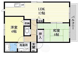 ファミール取石A 2LDKの間取図画像