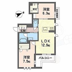 堺市西区浜寺昭和町2丁マンション 2LDKの間取図画像