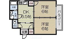 ロイヤル鳳弐番館 2DKの間取図画像
