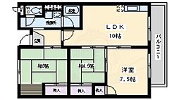 グリーンハイツ一美 3LDKの間取図画像