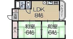 大栄マンション 2DKの間取図画像