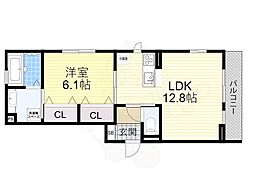 シエロアズール 1LDKの間取図画像