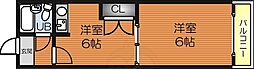 シティハイツ鳳西町 1DKの間取図画像