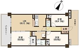 レックスプラザ八尾志紀 3LDKの間取図画像