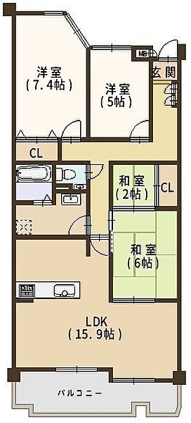 間取りを拡大表示