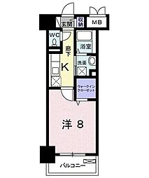 メゾンラフレシール 1Kの間取図画像