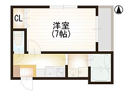 ビショー武蔵関 4階1Kの間取り