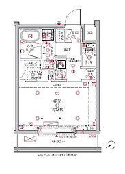 クレイシア三鷹 1階1Kの間取り