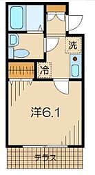 コムネット東府中 1Kの間取図画像