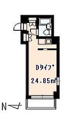 アルファ枝川 5階1Kの間取り