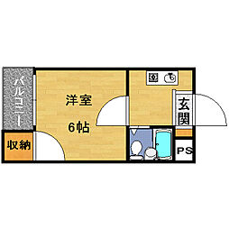 ロイヤルヴィラあべの 1Kの間取図画像