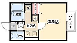 モナリエ大野台 1Kの間取図画像