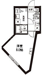 レピュア青砥レジデンス 4階1Kの間取り