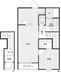 リーブルファイン葛飾西水元 2階1LDKの間取り