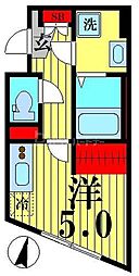 BRIO亀有 5階ワンルームの間取り