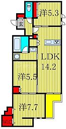 リアン八潮 1階3LDKの間取り