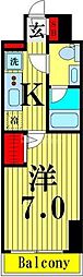 GENOVIA金町 8階1Kの間取り