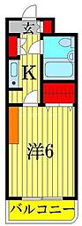 パークレジデンスK 5階1Kの間取り