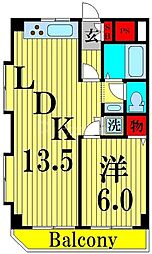 エスポワール東和第2 1階1LDKの間取り