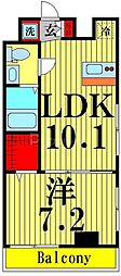 ラフィスタ亀有 8階1LDKの間取り