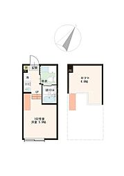 京成本線 京成高砂駅 徒歩10分の賃貸アパート 1階ワンルームの間取り