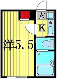 Fontaine 1Kの間取図画像