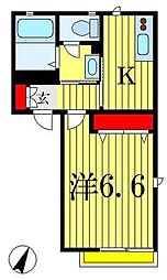 クローバーハウス 1Kの間取図画像