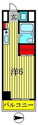 コティリードン ワンルームの間取図画像
