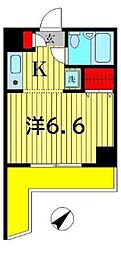コスモ亀有5 1Kの間取図画像