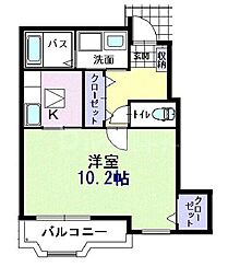 ラフィネ 1Kの間取図画像