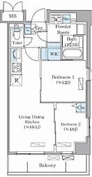Daiwa Grace Maison 亀有 2LDKの間取図画像