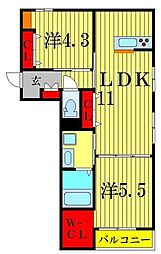 ガーデンレジデンス金町 1SLDKの間取図画像