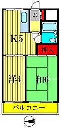 柴又S,Tマンション 2Kの間取図画像