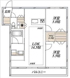 葛飾区青戸8丁目マンション 2LDKの間取図画像