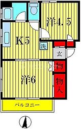 大出コーポ 2Kの間取図画像