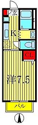 パルボナール3 1Kの間取図画像