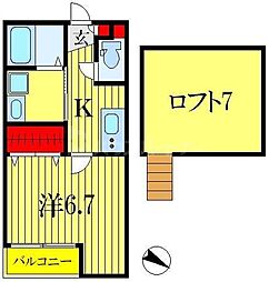 グレイス・カーサ新宿 1Kの間取図画像