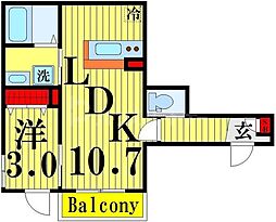 GrandeurTJ 1LDKの間取図画像
