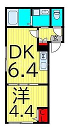 テラス新柴又II 1DKの間取図画像