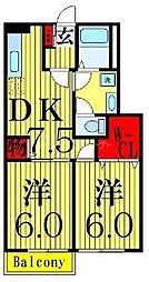 パークハマナカ 2DKの間取図画像