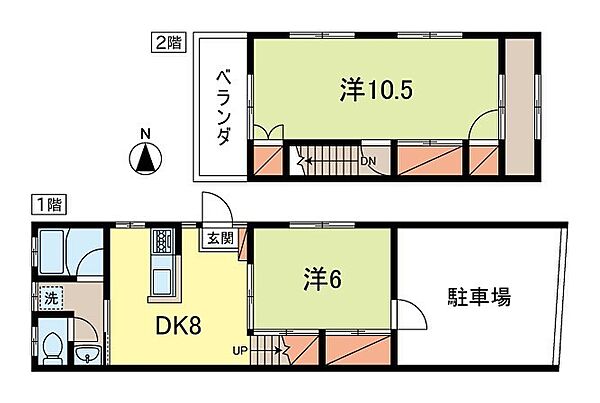 東京都杉並区松ノ木３丁目(賃貸アパート2DK・2階・55.00㎡)の写真 その2