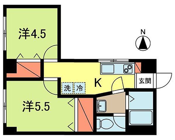 三井マンション 101｜東京都杉並区梅里２丁目(賃貸マンション2K・1階・33.21㎡)の写真 その2