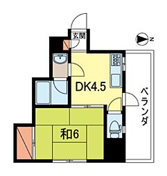 ワコー阿佐ヶ谷マンション 1DKの間取図画像