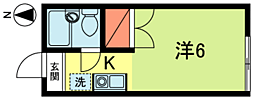 パールハイツ 1Kの間取図画像