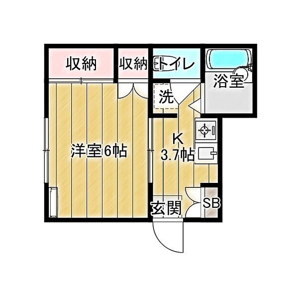 シライハウス ｜東京都足立区東和5丁目(賃貸アパート1K・2階・22.27㎡)の写真 その2