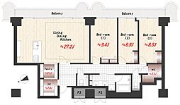 アークタワーズウエスト 3LDKの間取図画像