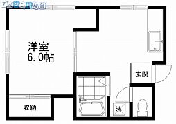 コーポ栄 1Kの間取図画像