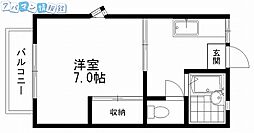 メゾン・ド・ユウ 1Kの間取図画像