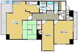 リヴィエール万代 3LDKの間取図画像